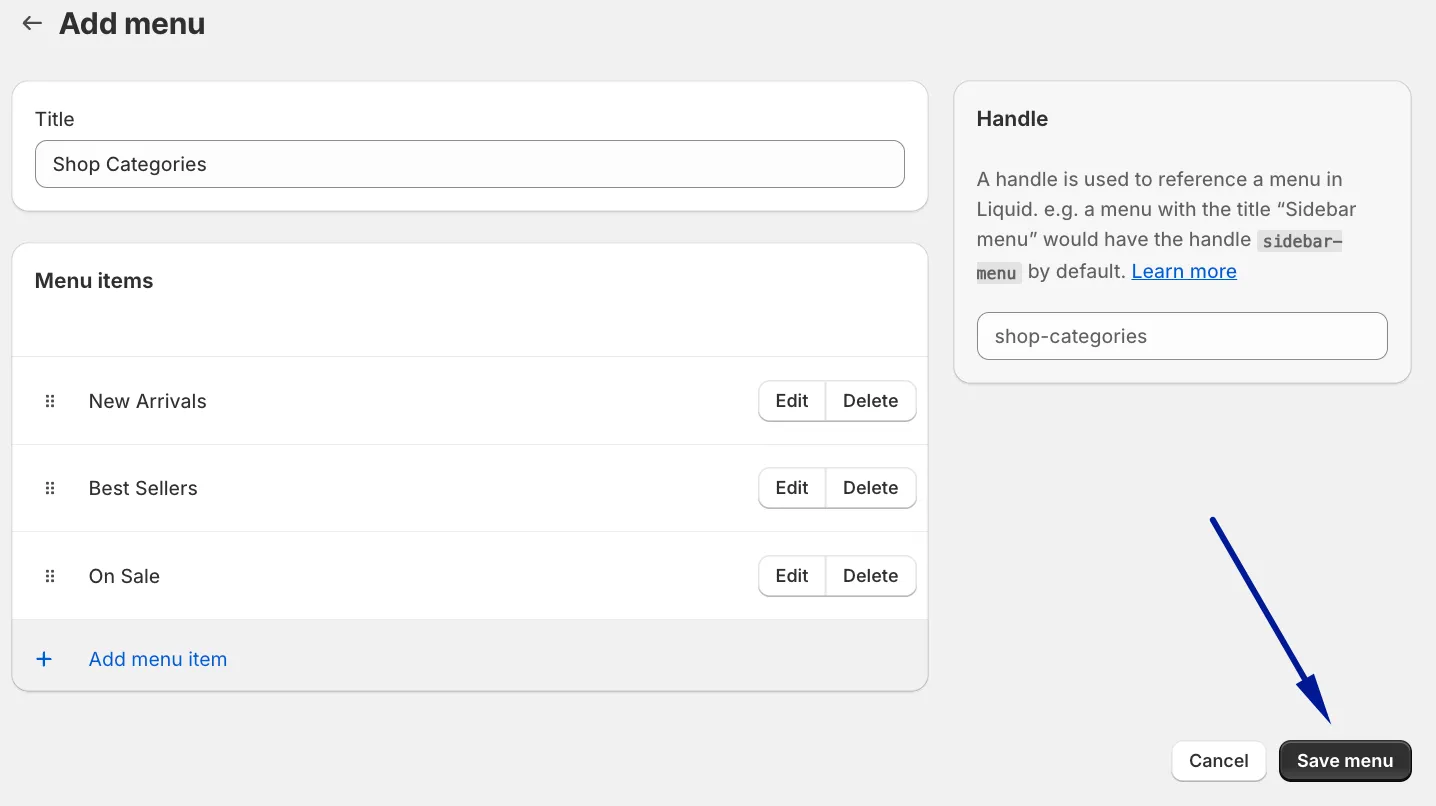 Step 5: Add More Menu Items